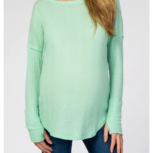 Mint long sleeve maternity top